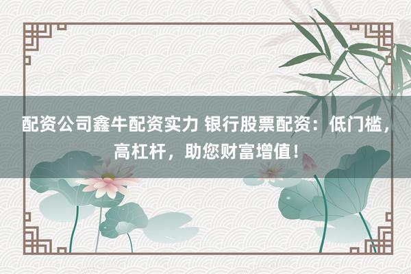 配资公司鑫牛配资实力 银行股票配资：低门槛，高杠杆，助您财富增值！